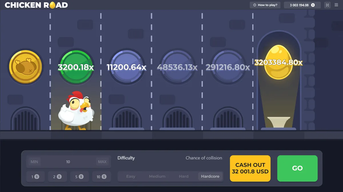Chicken Road: ещё один экран игры.