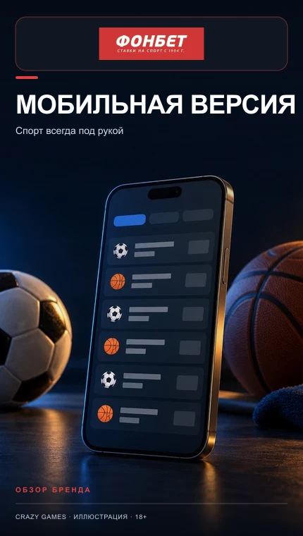 Приложение Фонбет: ставки с телефона после идентификации. Иллюстрация.