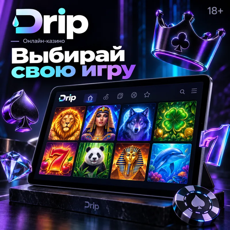 Слоты в Drip: RTP каждого автомата виден в меню игры.