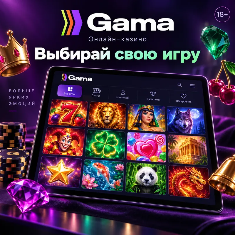 Слоты в Gama: RTP каждого автомата виден в меню игры.