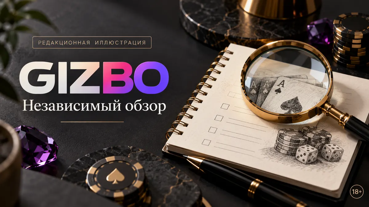 Промо-баннер Gizbo. Иллюстрация, не снимок сайта.
