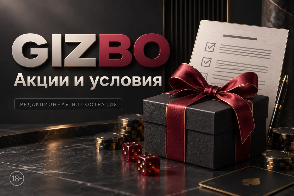 Промо-баннер Gizbo. Иллюстрация, не снимок сайта.