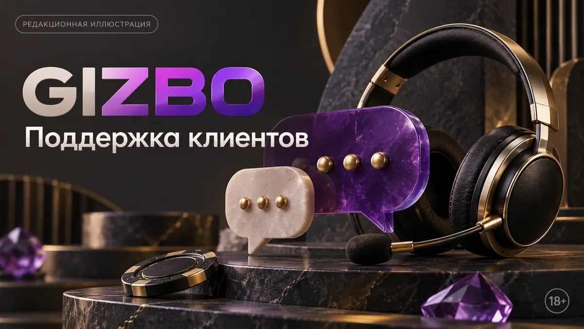 Промо-баннер Gizbo. Иллюстрация, не снимок сайта.
