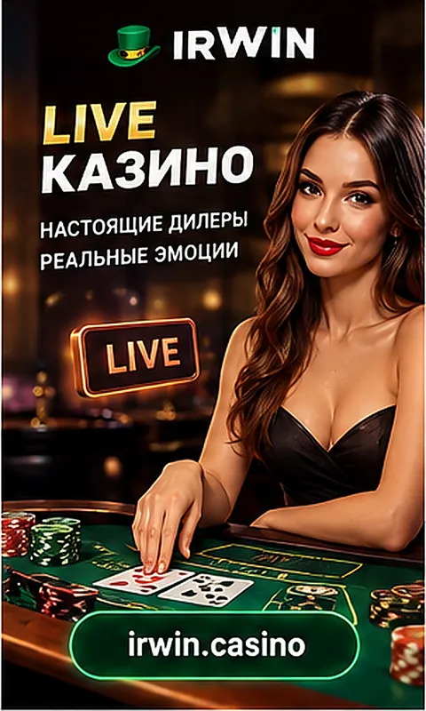 Live-казино Irwin: столы с живыми дилерами.