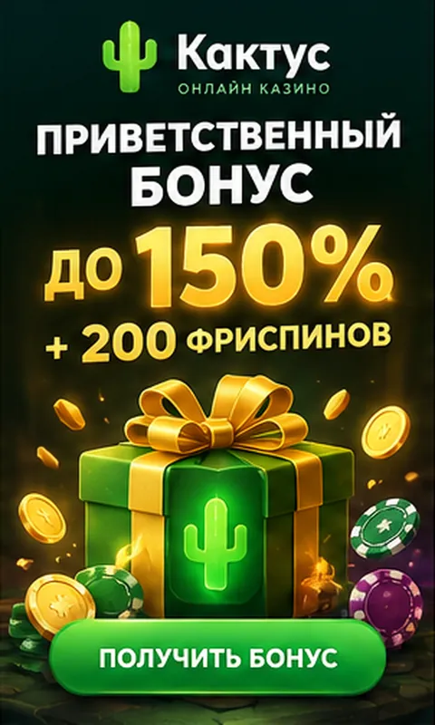 Приветственное предложение Кактус. Перед активацией проверьте вейджер и максимальную ставку.