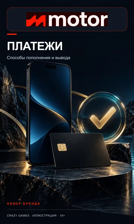 Платежи в Motor Casino: пополнение и вывод только на реквизиты на своё имя.