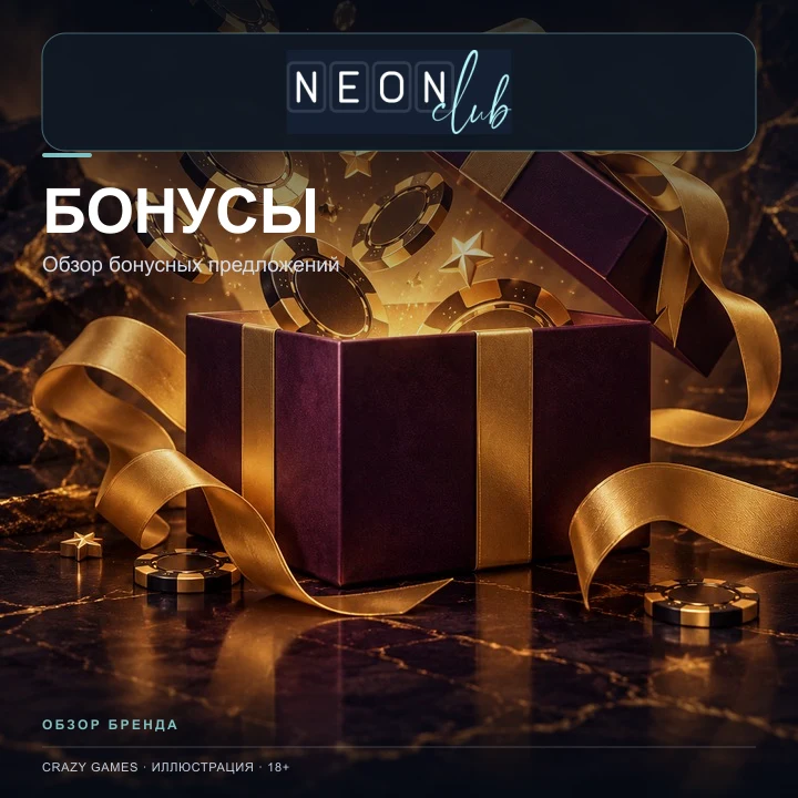 Приветственное предложение NeonClub. Перед активацией проверьте вейджер и максимальную ставку.