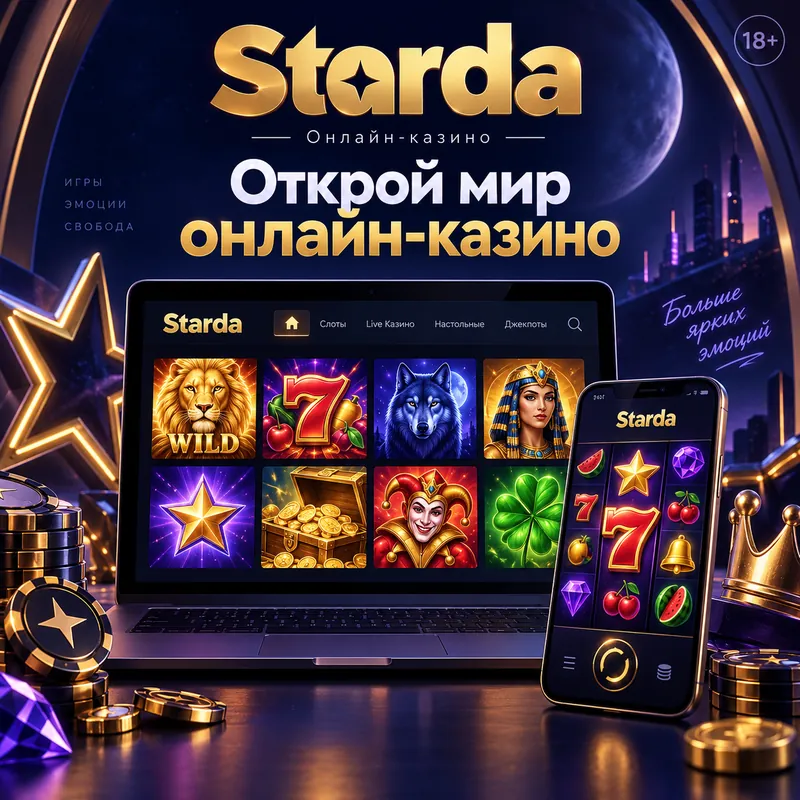 Промо-баннер Starda. Иллюстрация, не снимок сайта.