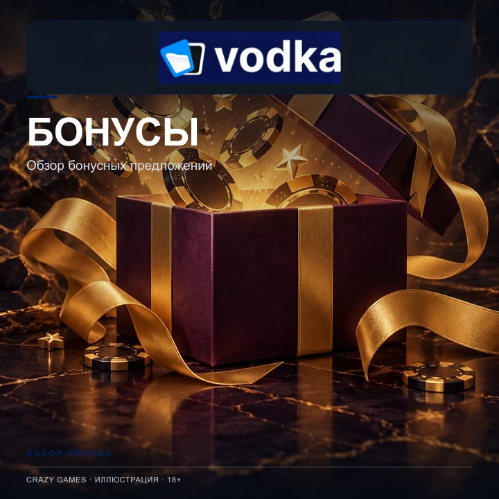 Приветственное предложение Vodka. Перед активацией проверьте вейджер и максимальную ставку.