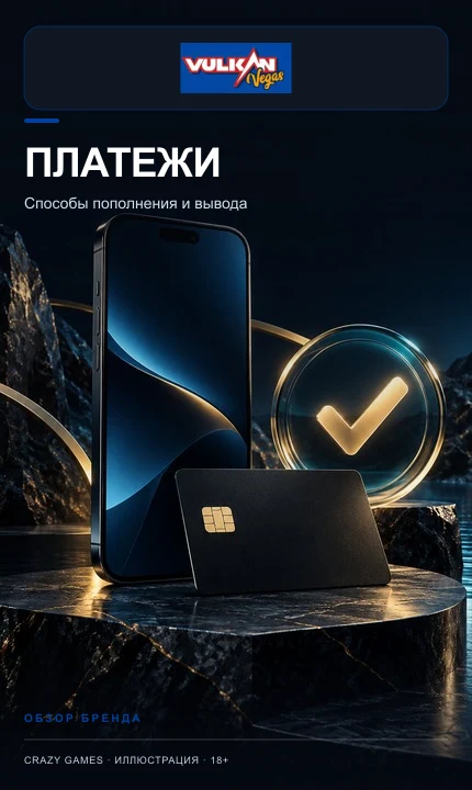 Платежи в Vulkan Vegas: пополнение и вывод только на реквизиты на своё имя.